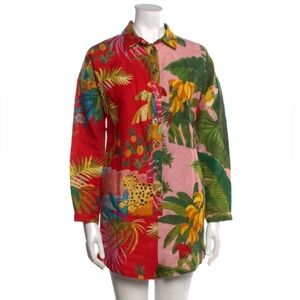 FARM Rio Multicolor Linen Printed Romper